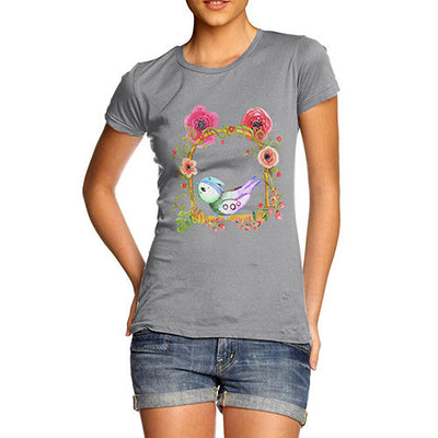 Watercolour Bird Flowers Women's T-Shirt