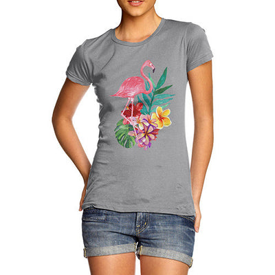 Watercolour Flamingo Flowers  Women's T-Shirt