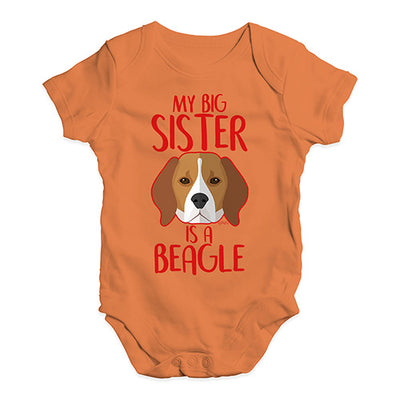 My Big Sister Is A Beagle Baby Unisex Baby Grow Bodysuit