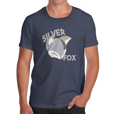 T-Shirt Funny Geek Nerd Hilarious Joke Silver Fox Men's T-Shirt Small Navy
