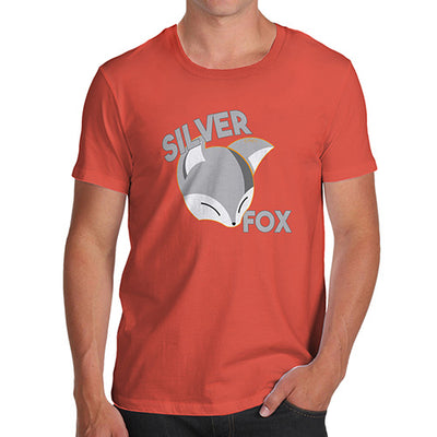 Novelty Tshirts Men Silver Fox Men's T-Shirt Small Orange