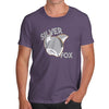 Novelty T Shirts Silver Fox Men's T-Shirt Large Plum