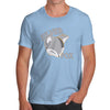 Novelty T Shirts Silver Fox Men's T-Shirt Medium Sky Blue