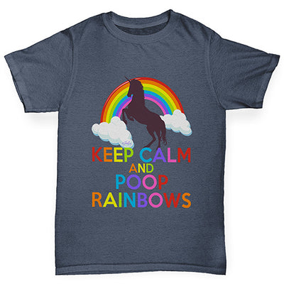 Keep Calm And Poop Rainbows Boy's T-Shirt