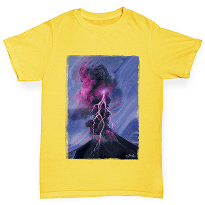 Neon Lightning Volcano Boy's T-Shirt
