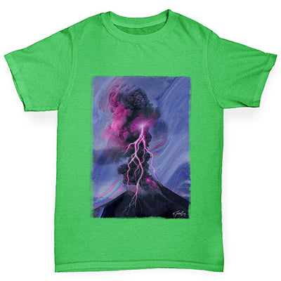 Neon Lightning Volcano Girl's T-Shirt
