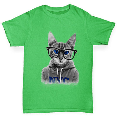 Nerdy Cat NYC Boy's T-Shirt