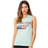 Greetings From Tennessee USA Flag Women's Flowy Scoop Muscle Tank