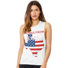 Greetings From Texas USA Flag Women's Flowy Scoop Muscle Tank