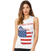 Greetings From Wisconsin USA Flag Women's Flowy Scoop Muscle Tank