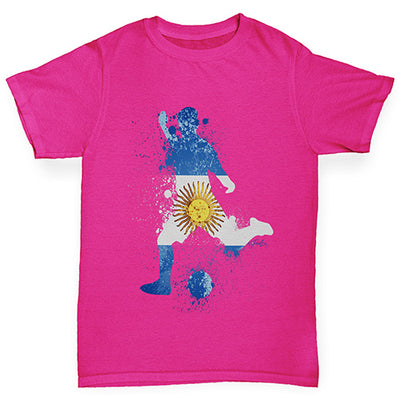 Football Soccer Silhouette Argentina Girl's T-Shirt