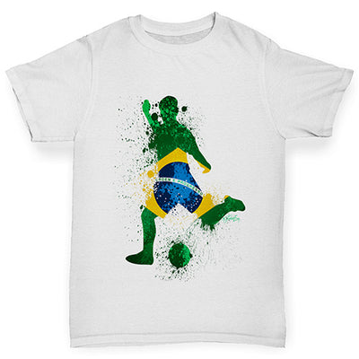 Football Soccer Silhouette Brazil Boy's T-Shirt