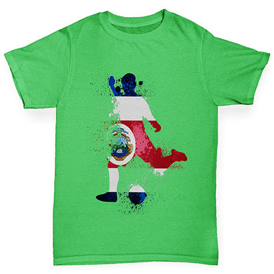 Football Soccer Silhouette Costa Rica Boy's T-Shirt