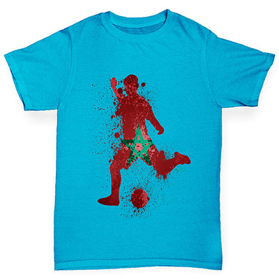 Football Soccer Silhouette Morocco Girl's T-Shirt