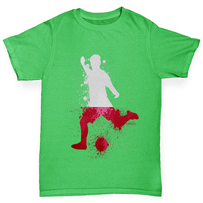 Football Soccer Silhouette Poland Boy's T-Shirt