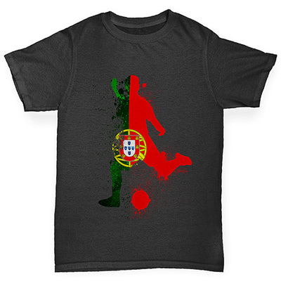 Football Soccer Silhouette Portugal Boy's T-Shirt