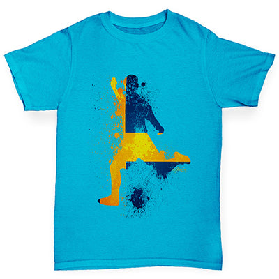 Football Soccer Silhouette Sweden Boy's T-Shirt