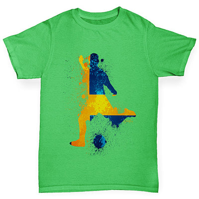 Football Soccer Silhouette Sweden Boy's T-Shirt