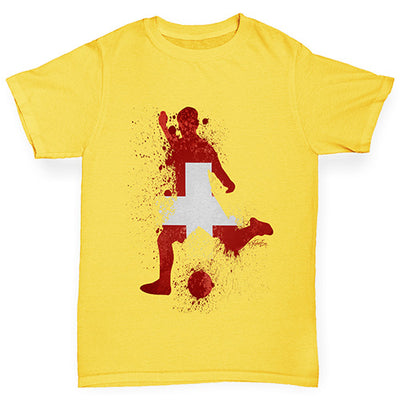 Football Soccer Silhouette Switzerland Girl's T-Shirt
