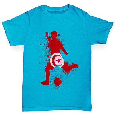 Football Soccer Silhouette Tunisia Boy's T-Shirt