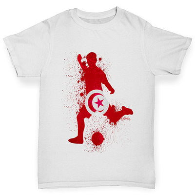 Football Soccer Silhouette Tunisia Boy's T-Shirt