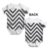 Black & White Geometric Chevron Pattern Baby Unisex ALL-OVER PRINT Baby Grow Bodysuit
