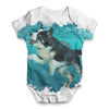 Swimming Underwater Border Collie Dog Baby Unisex ALL-OVER PRINT Baby Grow Bodysuit