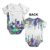 Chicago Skyline Ink Splats Baby Unisex ALL-OVER PRINT Baby Grow Bodysuit