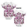 Watercolour Pink Flowers Pattern Baby Unisex ALL-OVER PRINT Baby Grow Bodysuit