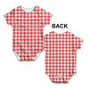 Red Houndstooth Repeat Pattern Baby Unisex ALL-OVER PRINT Baby Grow Bodysuit