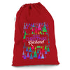 Personalised Christmas Trees Pattern Red Christmas Present Santa Sack Mail Post Bag