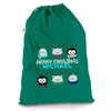 Personalised Cute Christmas Animals Green Christmas Present Santa Sack Mail Post Bag