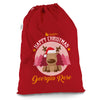 Personalised Christmas Reindeer Red Luxury Christmas Santa Sack
