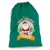 Personalised Merry Christmas From Santa Green Christmas Santa Sack Gift Bag