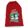 Personalised Snowman Merry Christmas Red Christmas Present Santa Sack Mail Post Bag