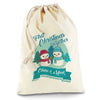 Personalised My First Snowman Christmas Natural Christmas Present Santa Sack Mail Post Bag