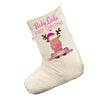 Personalised Baby's First Christmas Pink White Christmas Stocking