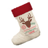 Personalised Christmas Rudolph Express Entrega Especial White Christmas Stocking With Red Fur Trim