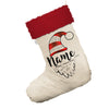 Hipster Santa's Beard Personalised White Christmas Stocking Gift Bag With Red Fur Trim