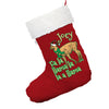 Fa La Llama Christmas Personalised Red Christmas Stocking With White Fur Trim