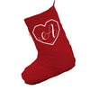 Personalised Monogram Heart Red Deluxe Christmas Stocking