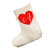 Personalised Monogram Heart White Christmas Stockings Socks