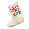 Personalised on Santa's Nice List White Santa Claus Christmas Stockings