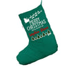 Personalised Reindeer sledge Green Christmas Stocking Gift Bag