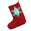 Personalised Monogram Snowflake Red Christmas Stockings Socks