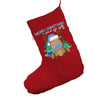 New Reindeer Blue Boy Merry Christmas Red Deluxe Christmas Stocking