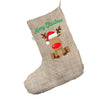 Little Nose Reindeer Hessian Christmas Stocking Gift Bag