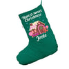 Sweet Christmas Gingerbread House Personalised Green Christmas Stockings Socks