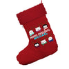 Personalised Cute Christmas Animals Jumbo Red Christmas Stocking With Red Fur Trim