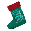 Personalised Christmas Snowman Jumbo Green Santa Claus Christmas Stockings With Red Fur Trim